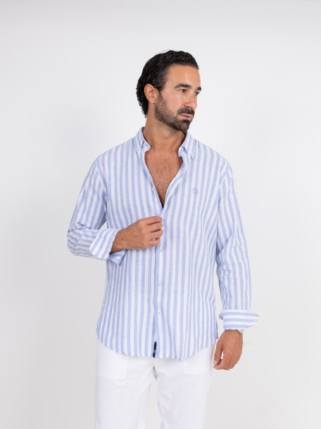 Linen and Cotton Striped Shirt