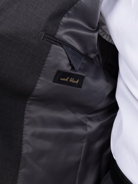 Fato liso regular fit com lã Fato liso regular fit com lã