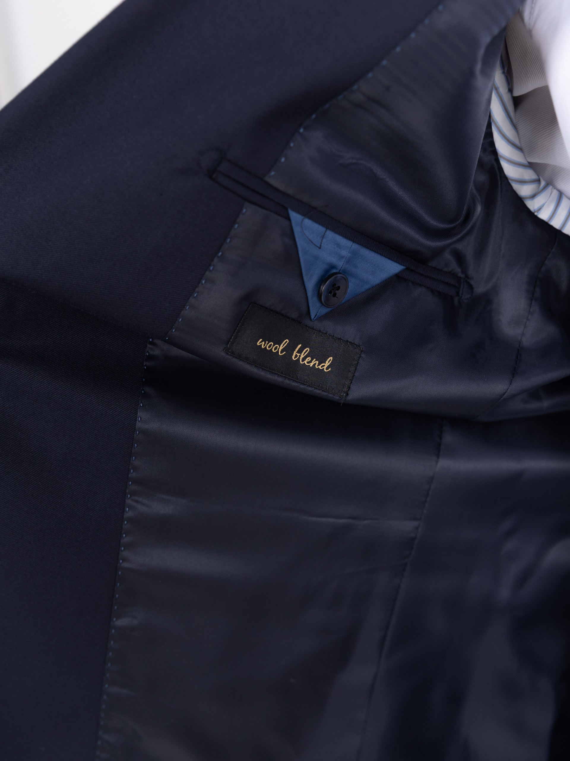 Plain regular fit suit with wool