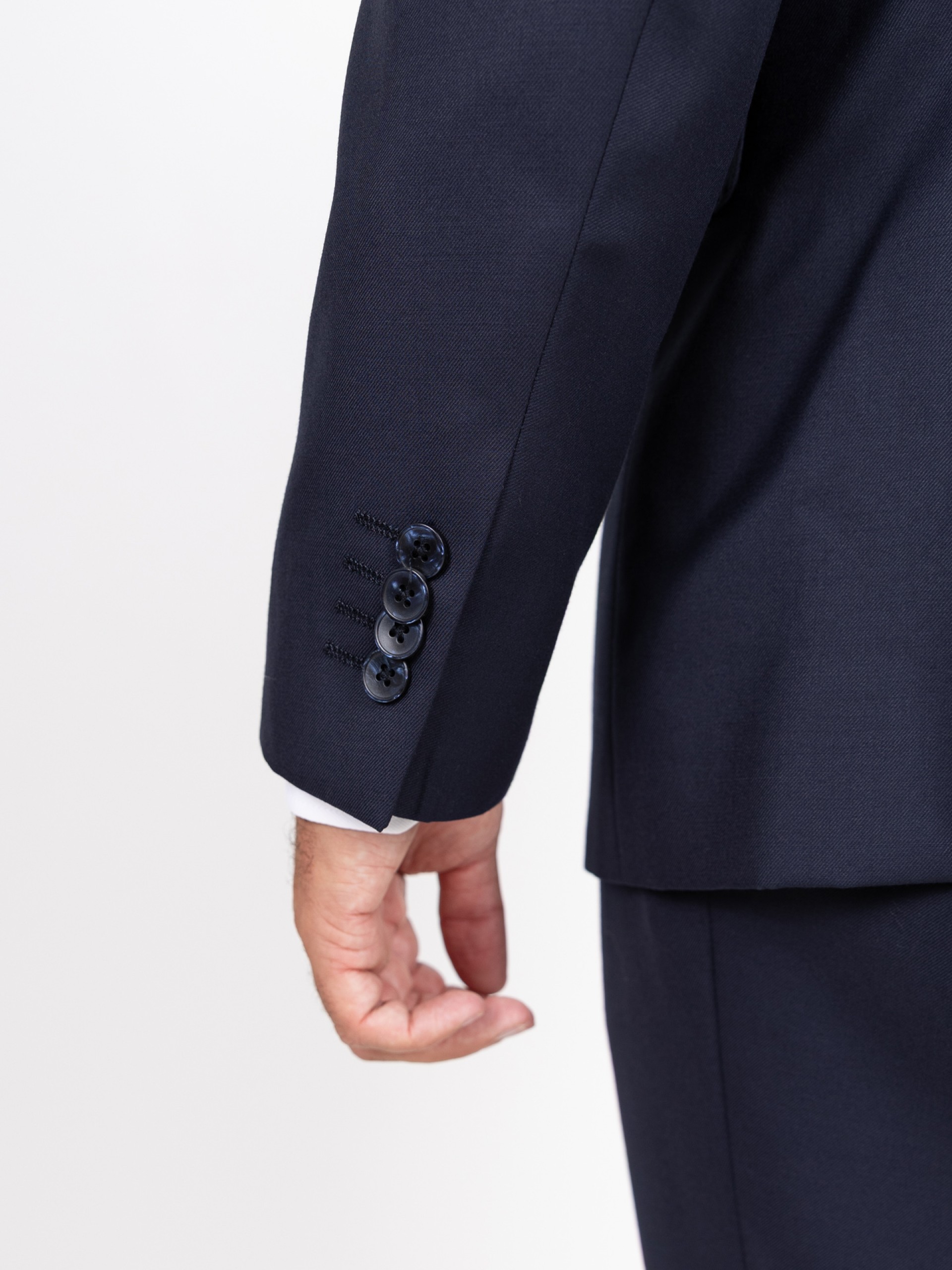 Plain regular fit suit with wool