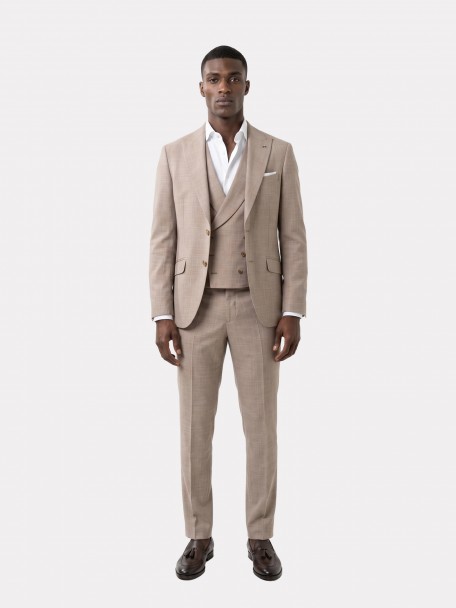 Fato liso slim fit com colete