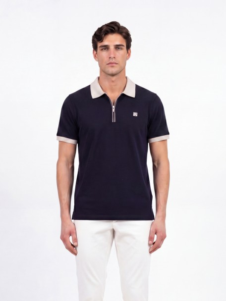 Cotton and Elastane Polo Shirt