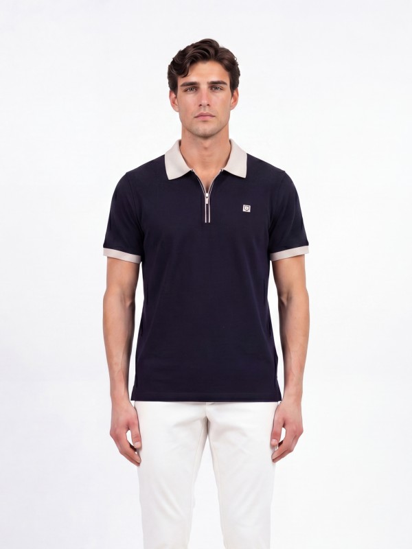 Cotton and Elastane Polo Shirt