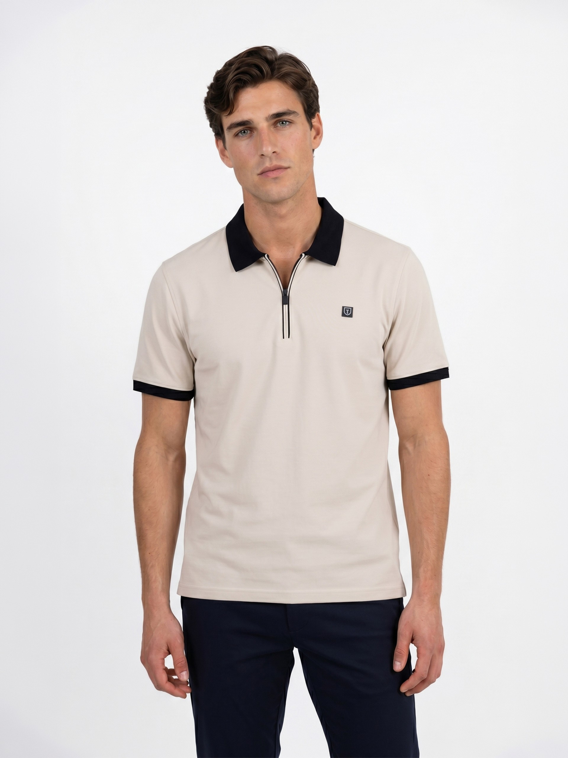 Cotton and Elastane Polo Shirt