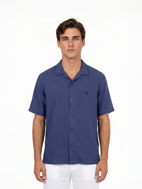 Camisa de lino lisa