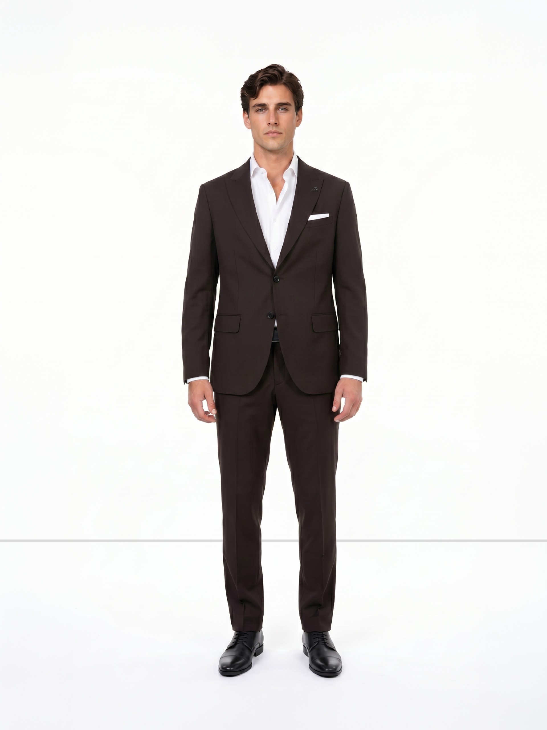 Fato 100% de lã regular fit