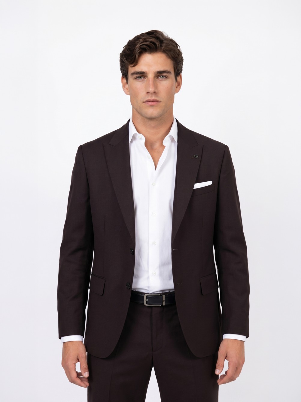 Fato 100% de lã regular fit