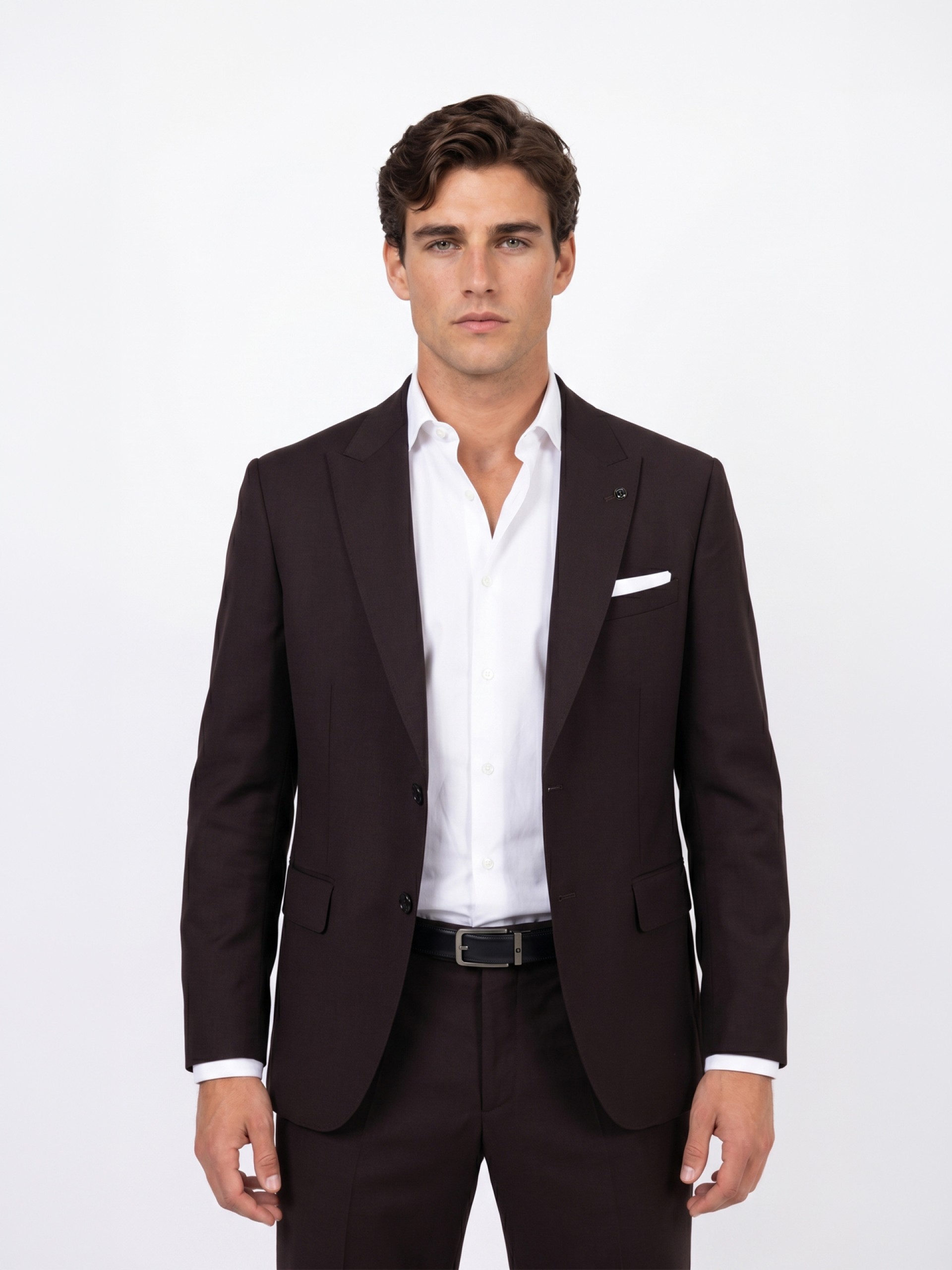 Fato 100% de lã regular fit