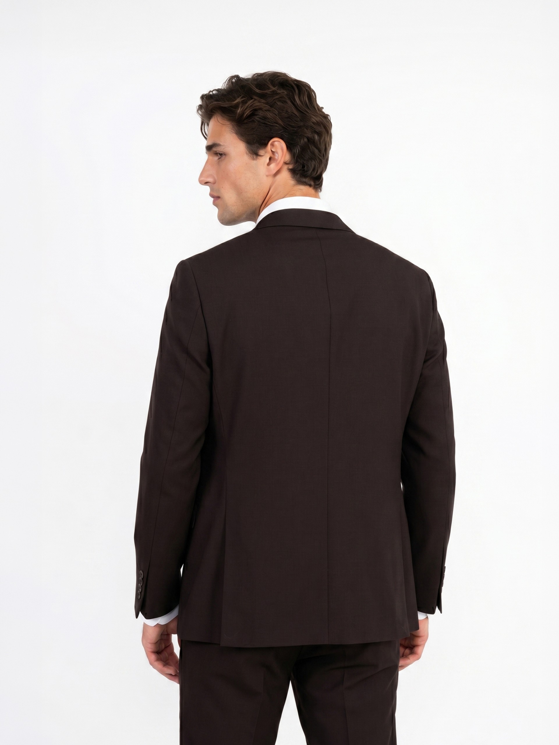 Fato 100% de lã regular fit