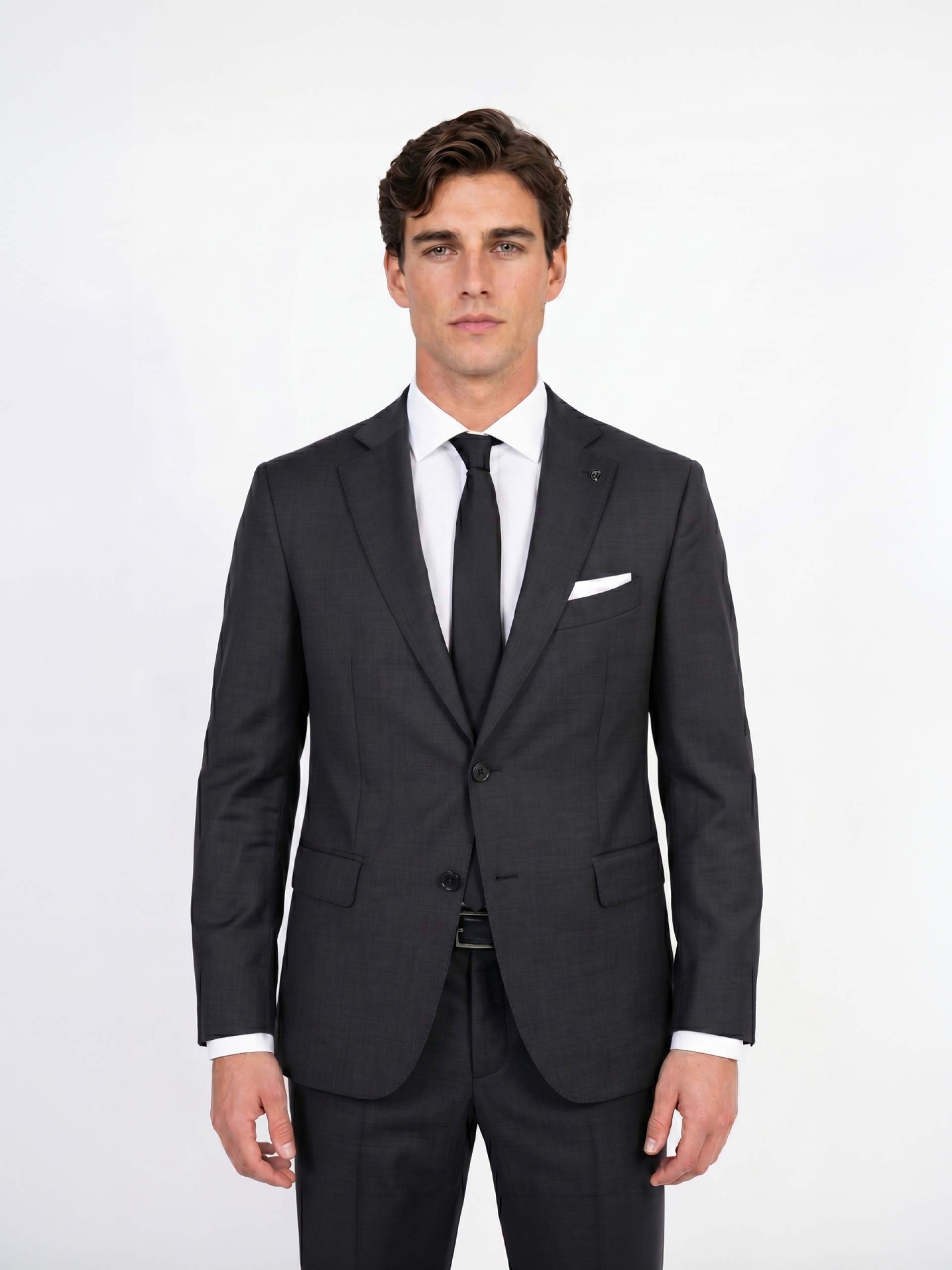 Fato 100% de lã regular fit
