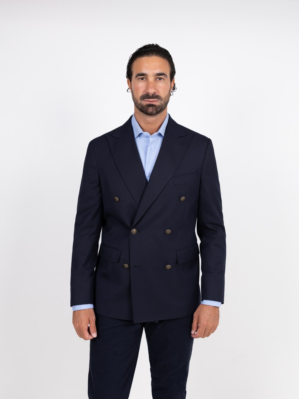 Blazer cruzado liso