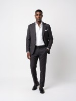 Fato de micro padrão regular fit Fato de micro padrão regular fit