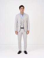 Fato liso slim fit com colete