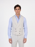 Fato liso slim fit com colete