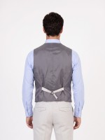 Fato liso slim fit com colete
