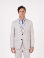 Fato liso slim fit com colete