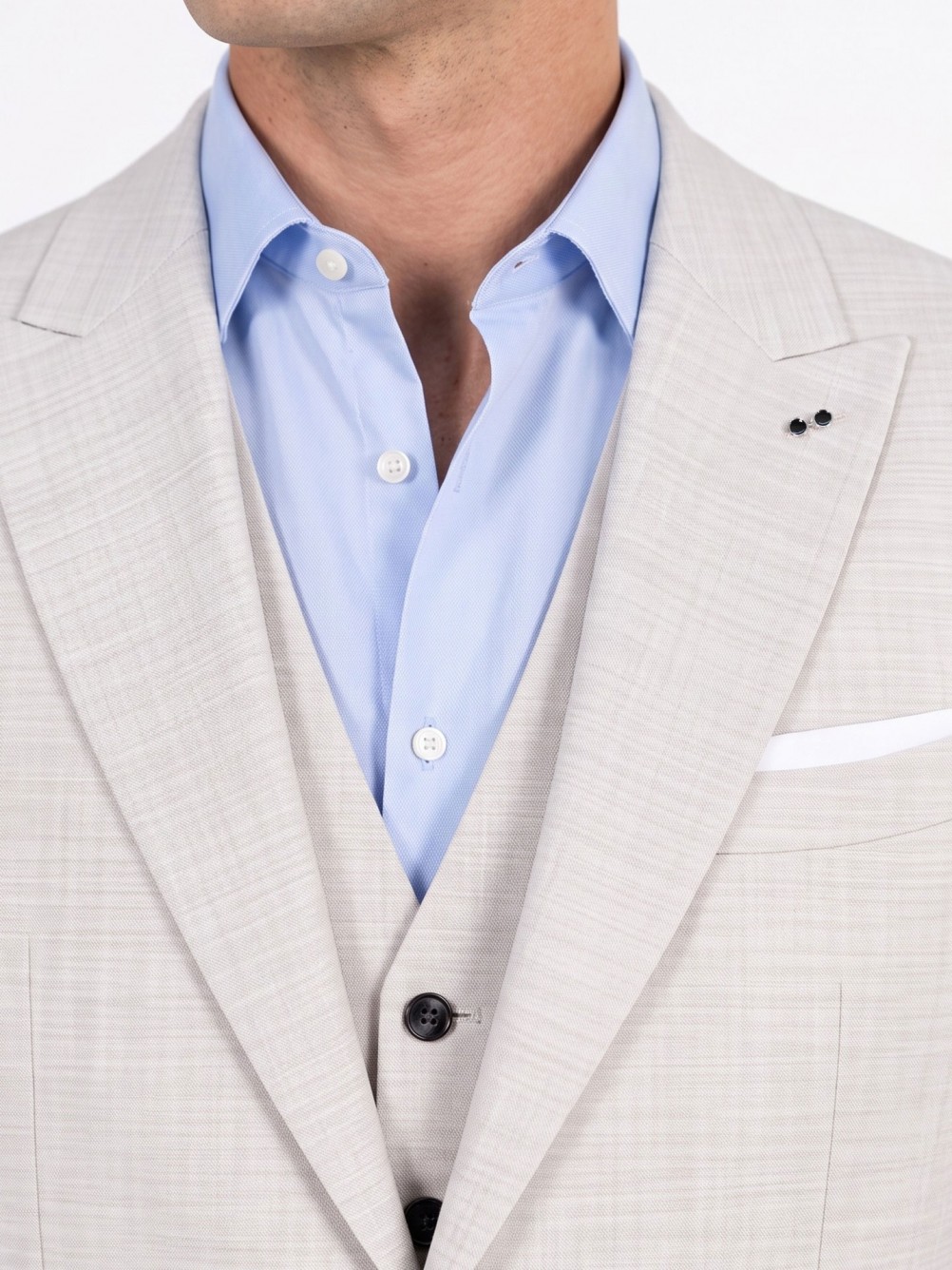 Fato liso slim fit com colete