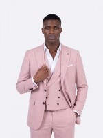 Fato liso slim fit com colete