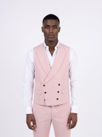 Fato liso slim fit com colete