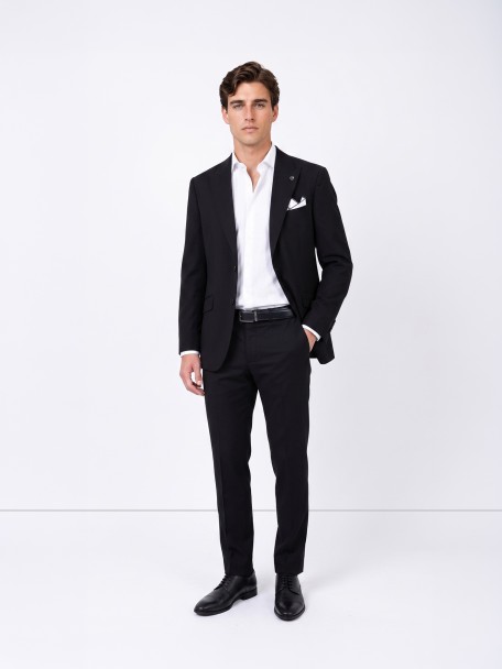Fato liso slim fit com l�
