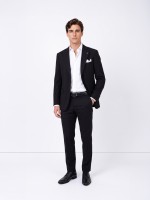 Fato liso slim fit com lã Fato liso slim fit com lã