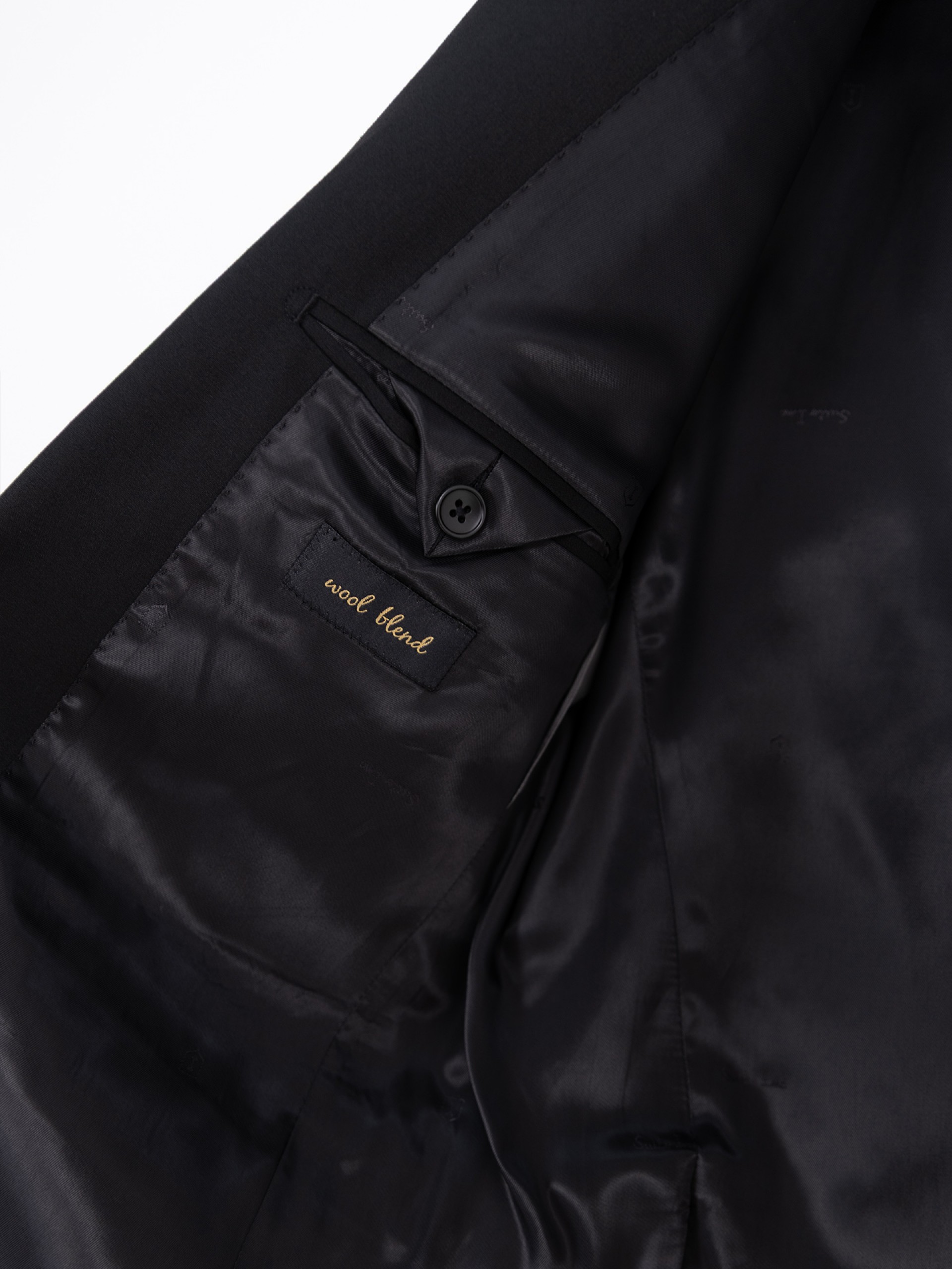 Fato liso slim fit com lã