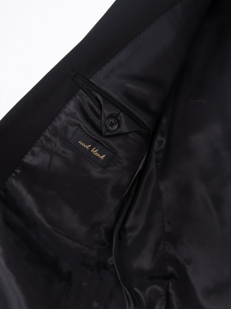 Fato liso slim fit com lã Fato liso slim fit com lã