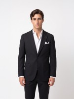 Fato liso slim fit com lã Fato liso slim fit com lã