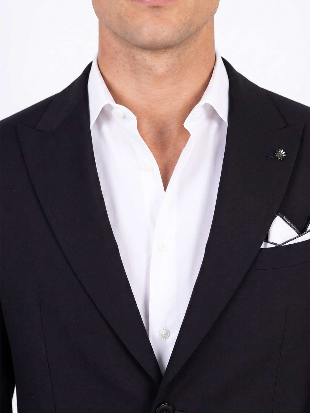 Fato liso slim fit com lã