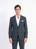 Fato liso slim fit com lã Fato liso slim fit com lã