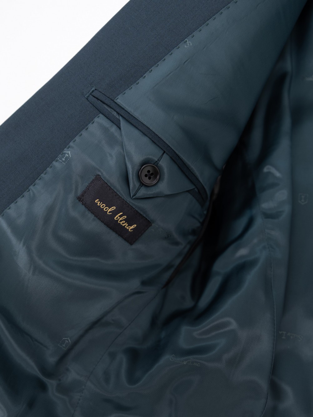 Fato liso slim fit com lã