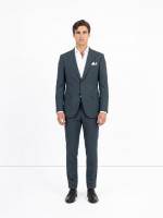Fato liso slim fit com lã Fato liso slim fit com lã