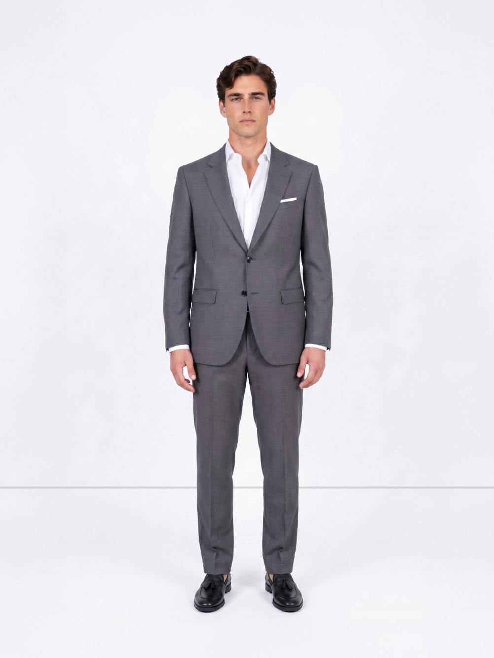 Micro-pattern slim fit suit