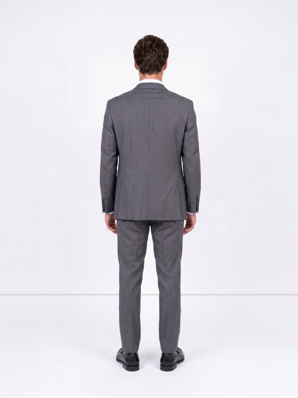 Micro-pattern slim fit suit
