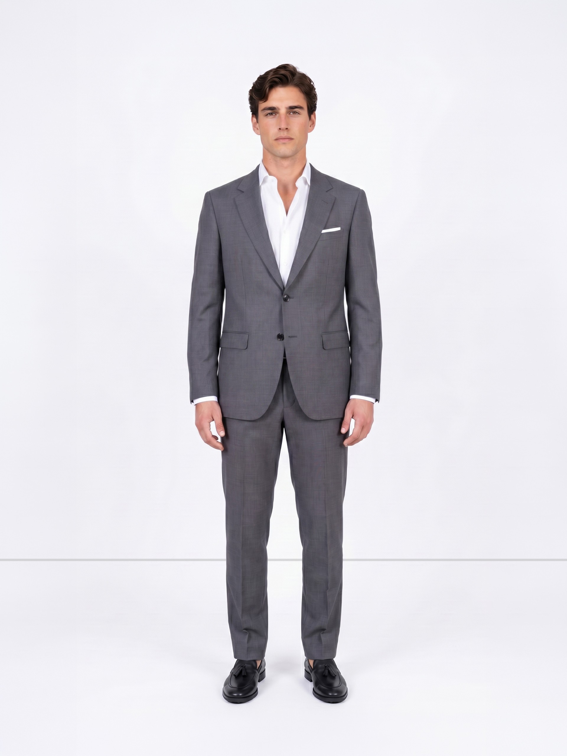 Micro-pattern slim fit suit