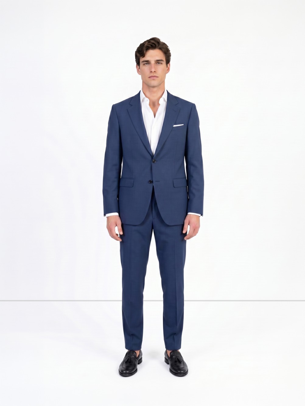 Micro-pattern slim fit suit