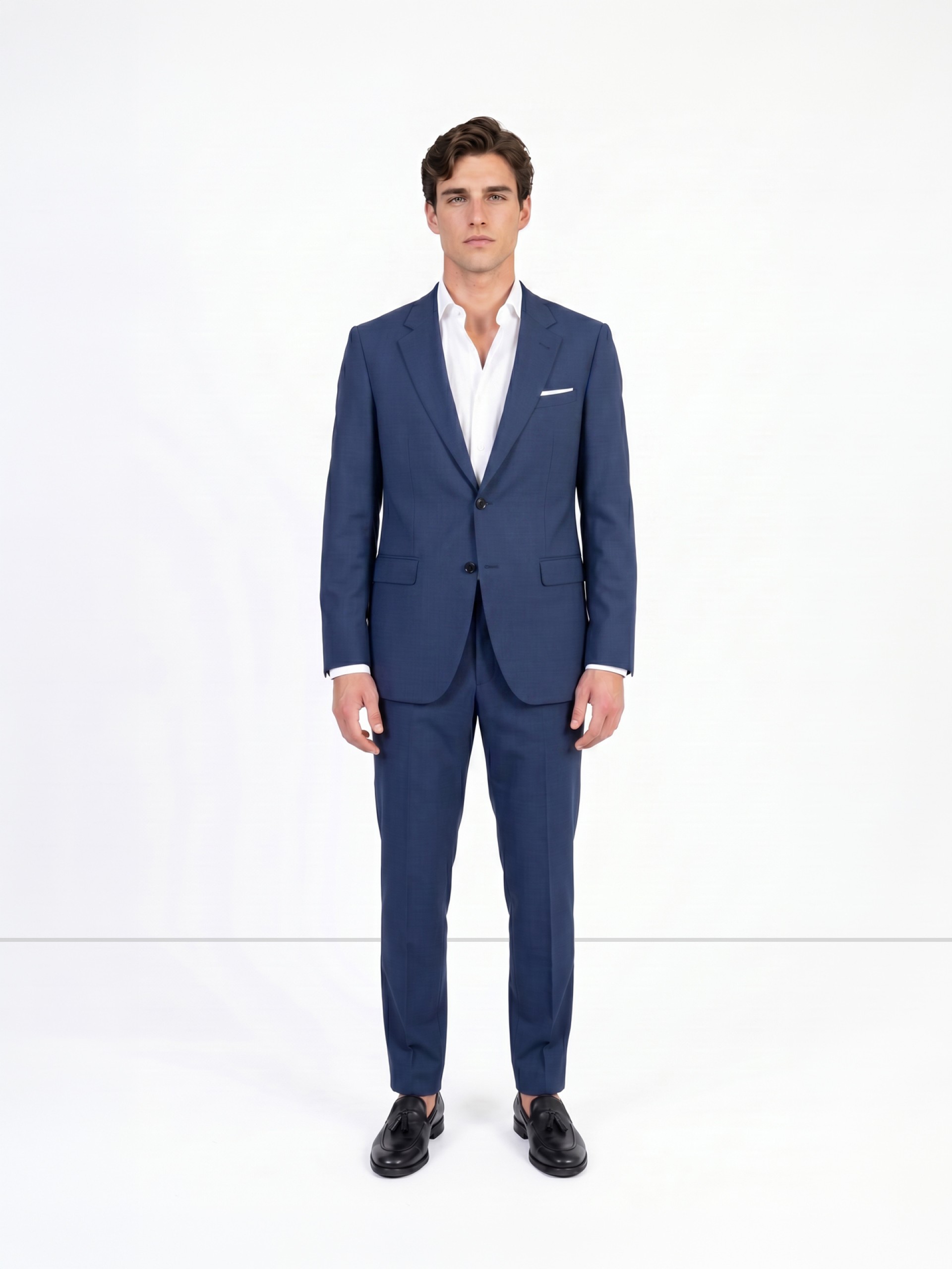Micro-pattern slim fit suit