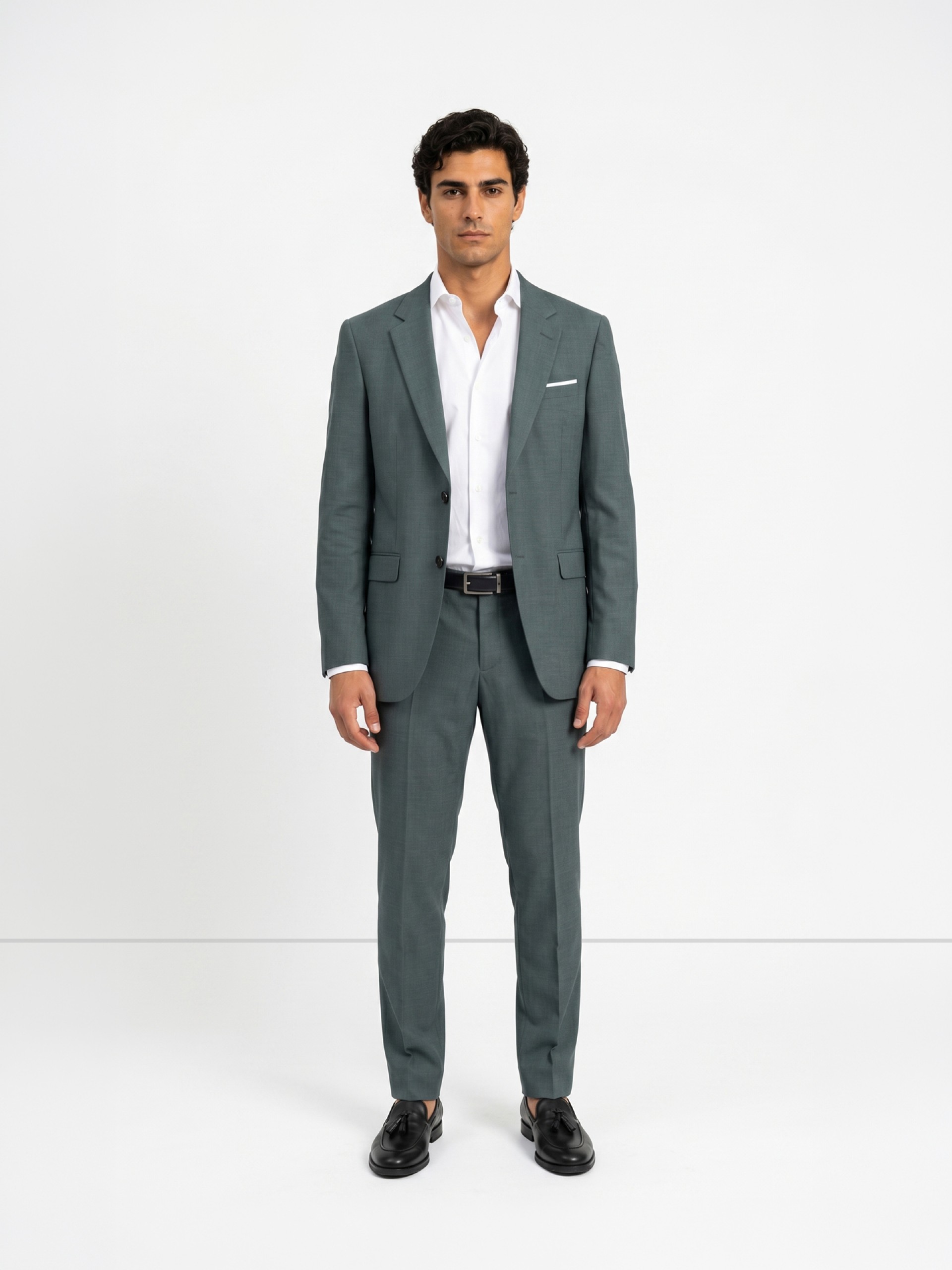 Micro-pattern slim fit suit