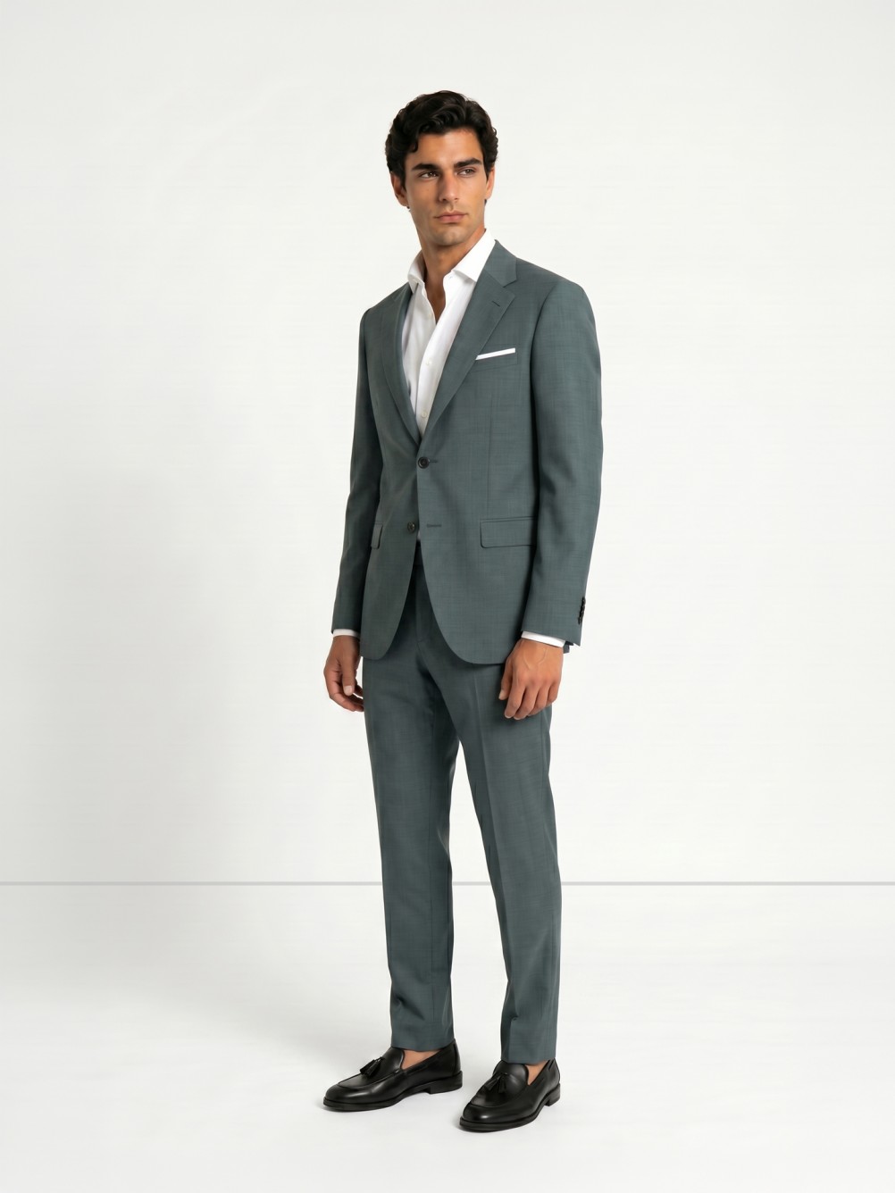Micro-pattern slim fit suit