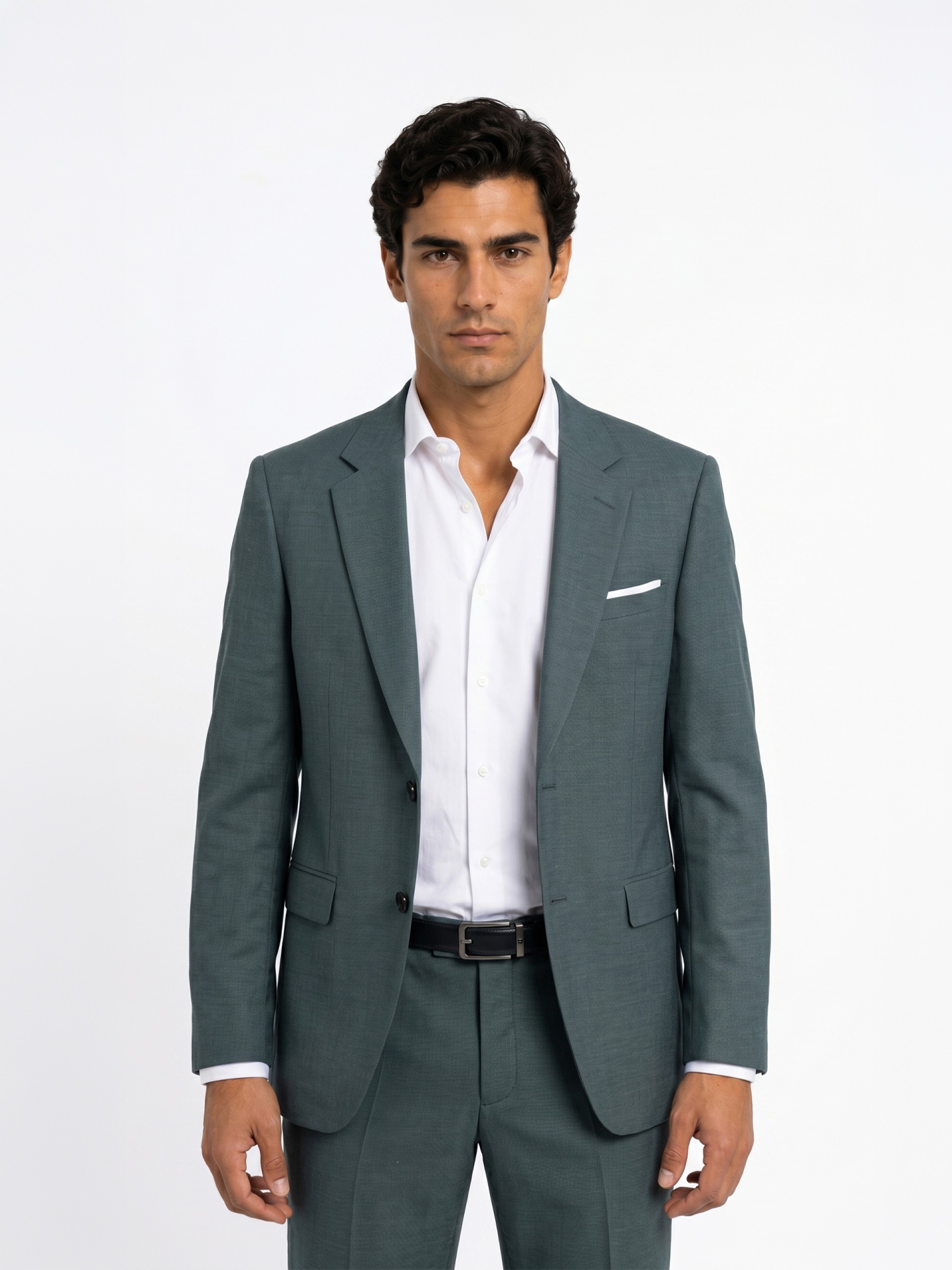 Micro-pattern slim fit suit