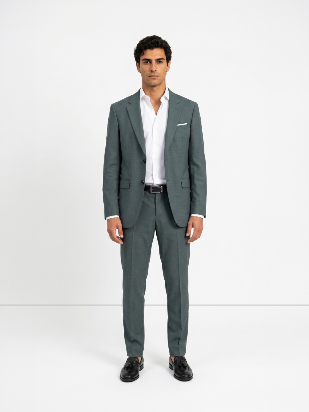 Micro-pattern slim fit suit