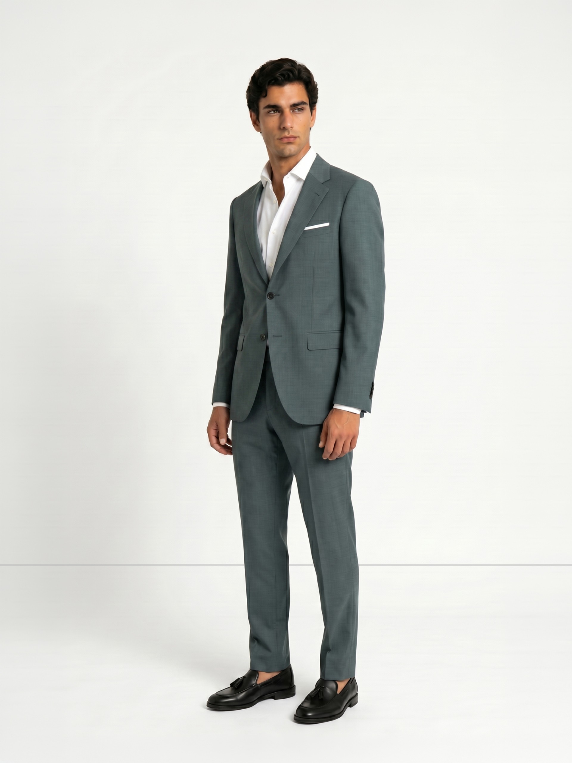 Micro-pattern slim fit suit
