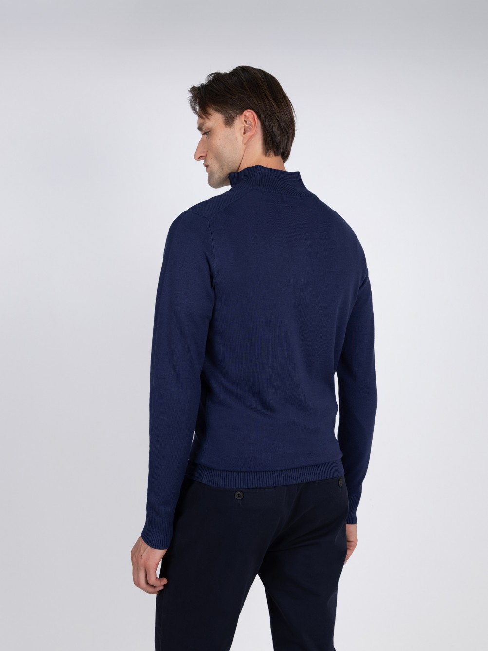 Camisola de malha meio fecho por zip