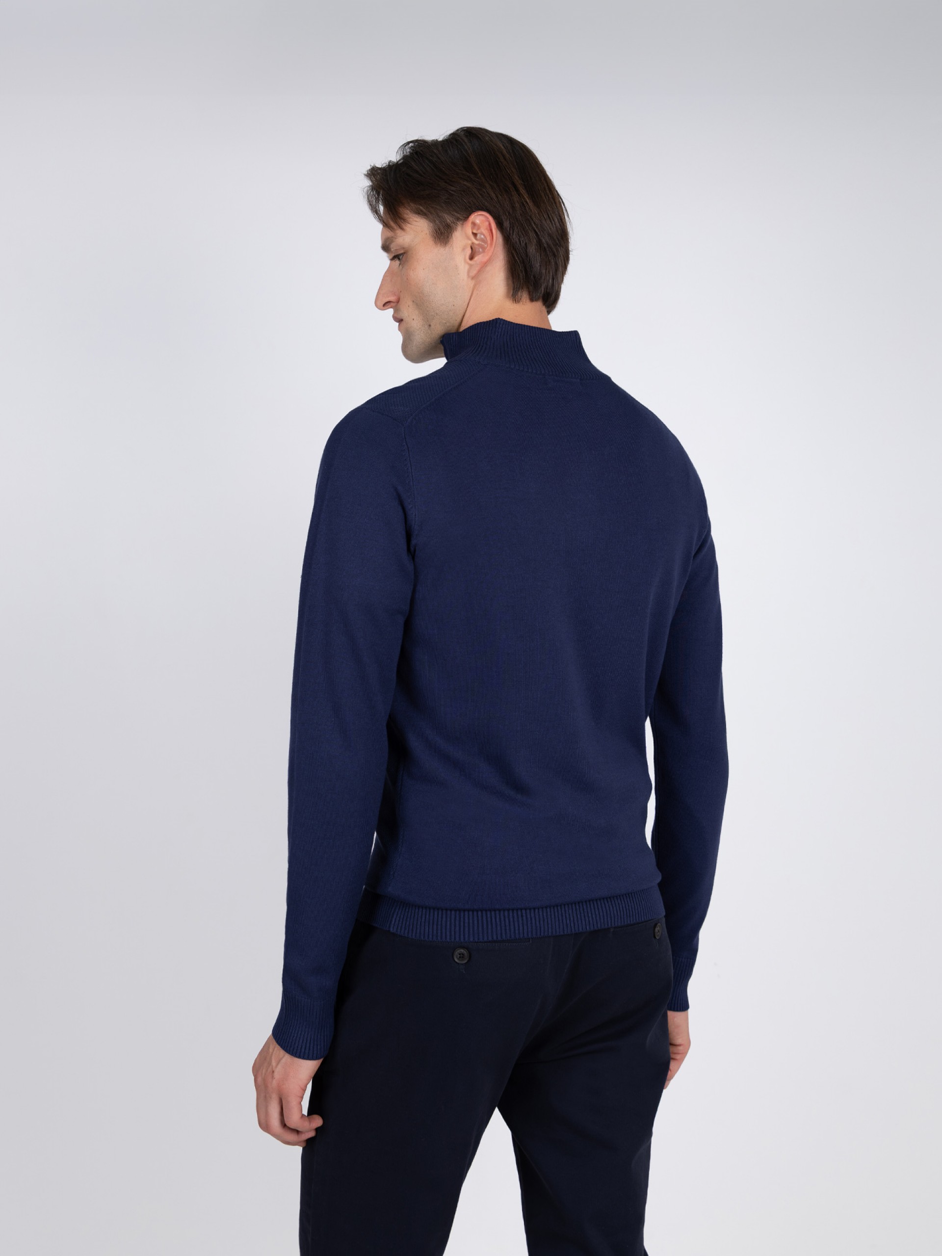 Camisola de malha meio fecho por zip