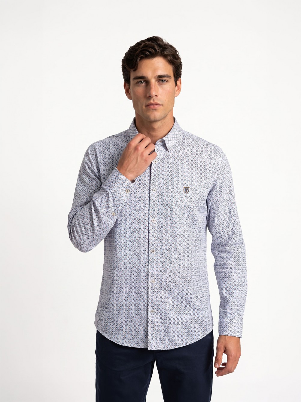 Camisa com padrão 100% algodão