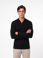 Camisola de malha meio fecho