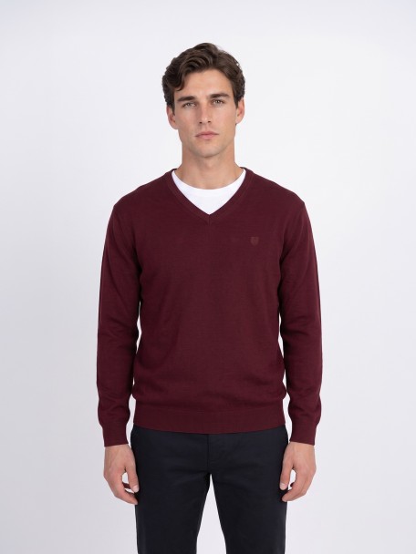 Camisola de malha decote em V Camisola de malha decote em V