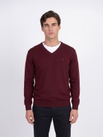 Camisola de malha decote em V Camisola de malha decote em V