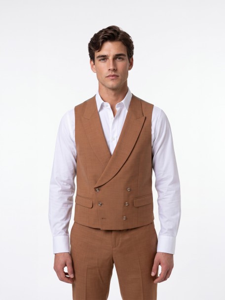Fato liso slim fit com colete Fato liso slim fit com colete