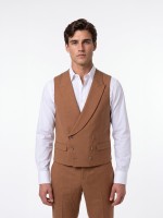 Fato liso slim fit com colete